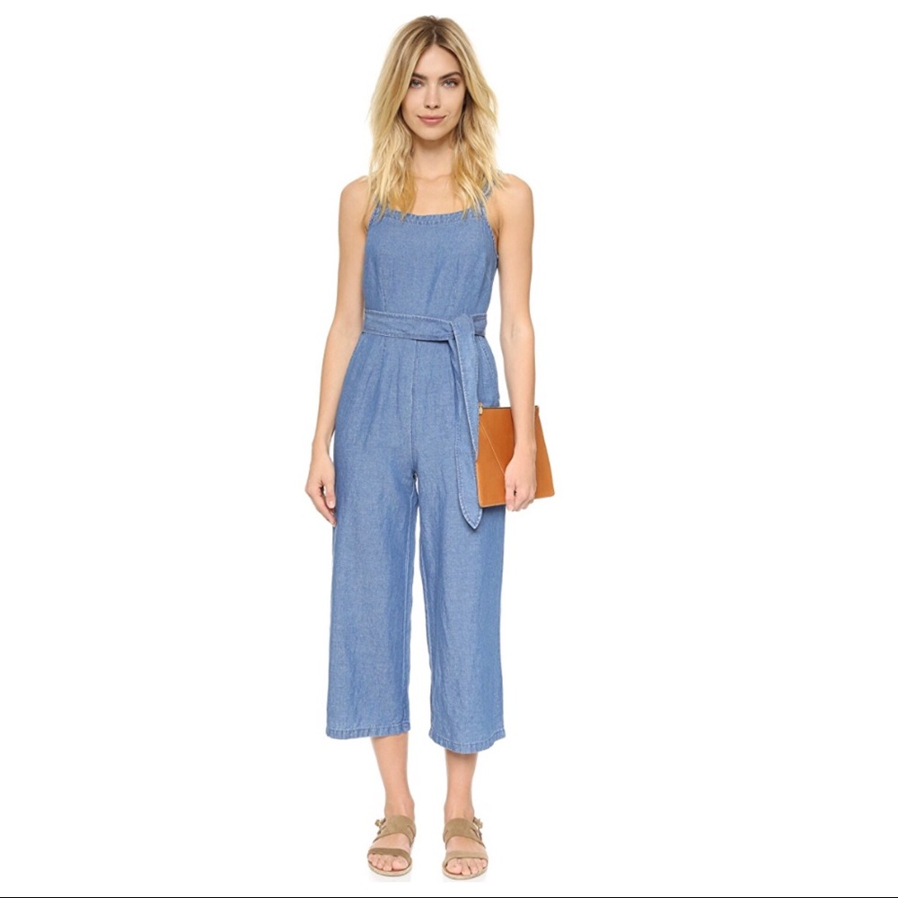 MADEWELL CROP CHAMBRAY DENIM JUMPSUIT - Picture 4 of 4